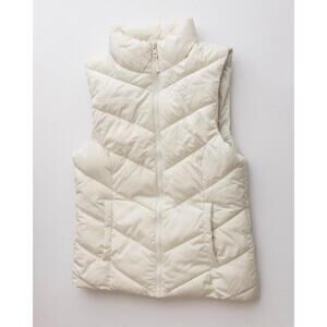Cole Haan White Puffer Vest Stand Collar XS